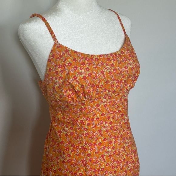 Wild Fable Orange Floral Cotton Cut-Out Back Mini Dress Summer Festival Dress XL - Picture 6 of 6